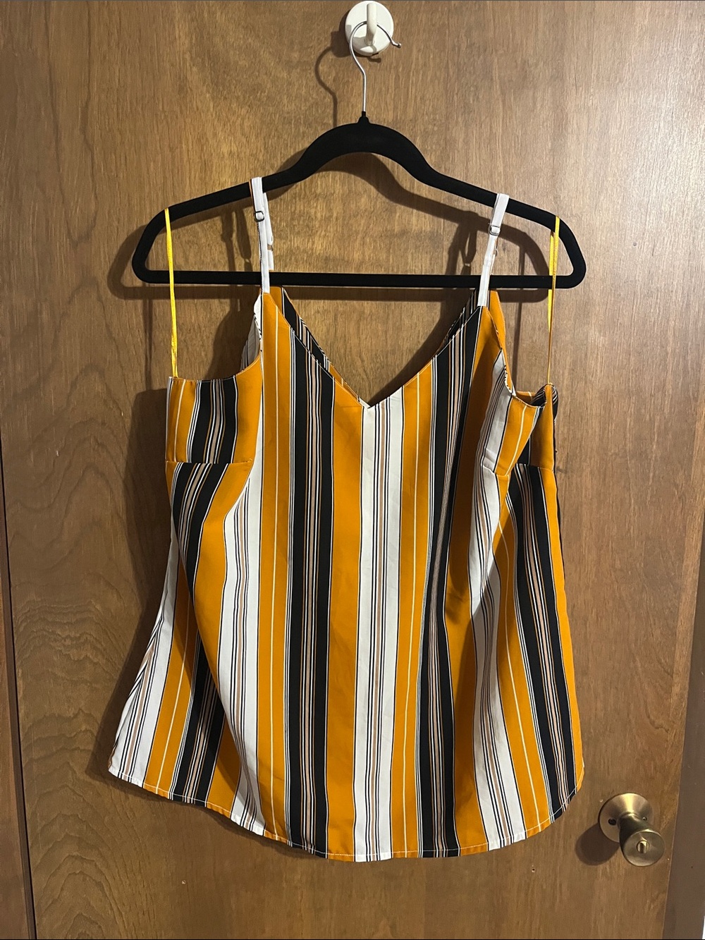 Striped V-Neck Spaghetti Strap Top